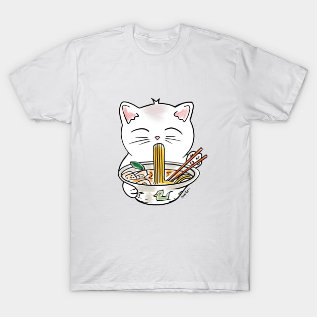 Cat eating a soup T-Shirt by Rain Ant